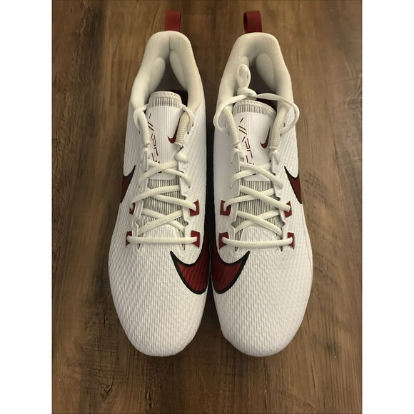 Nike Vapor Edge Speed 360 2 White Crimson Red Men Size 15 Football FQ4045-104 - Picture 3 of 6